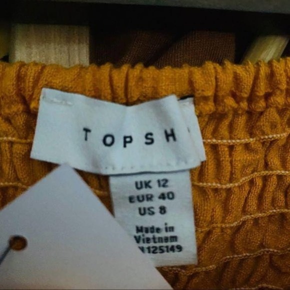 TOPSHOP NWT Yellow Bandeau Top Size 8 - Picture 6 of 7